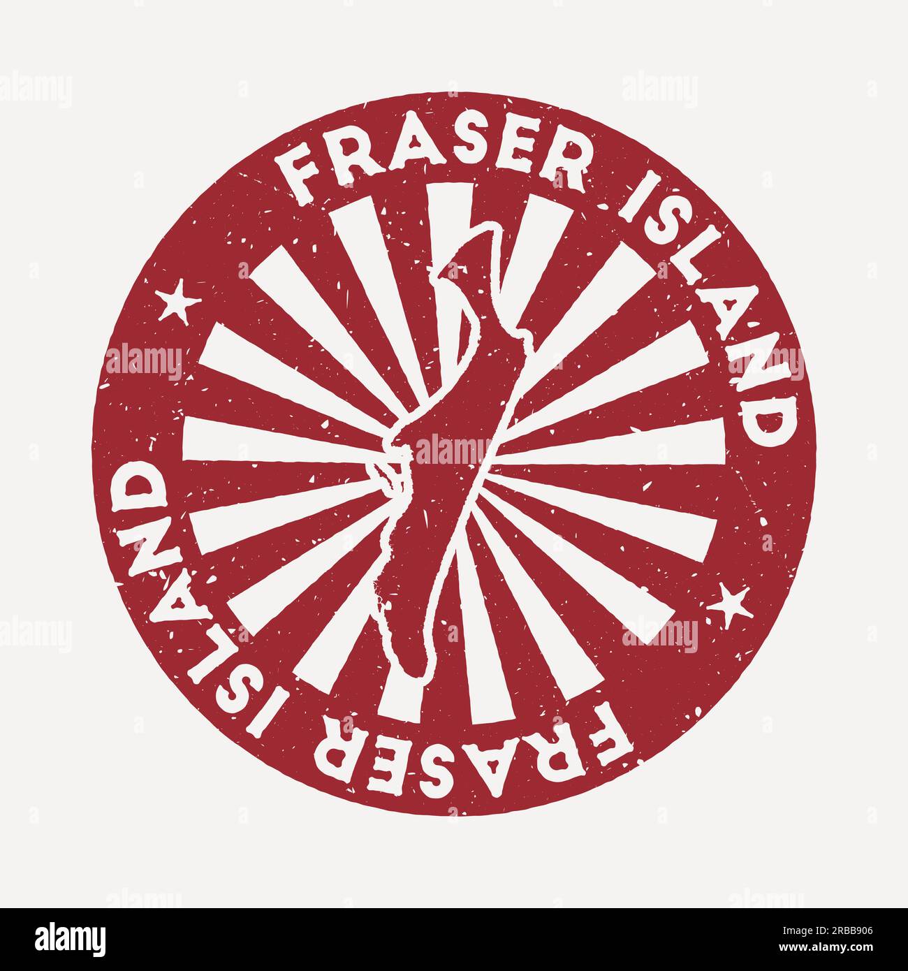 Fraser-Insel-Stempel. Roter Gummistempel mit Randform, Vektordarstellung. Kann als Abzeichen, Logo, Label, Aufkleber oder Abzeichen des verwendet werden Stock Vektor