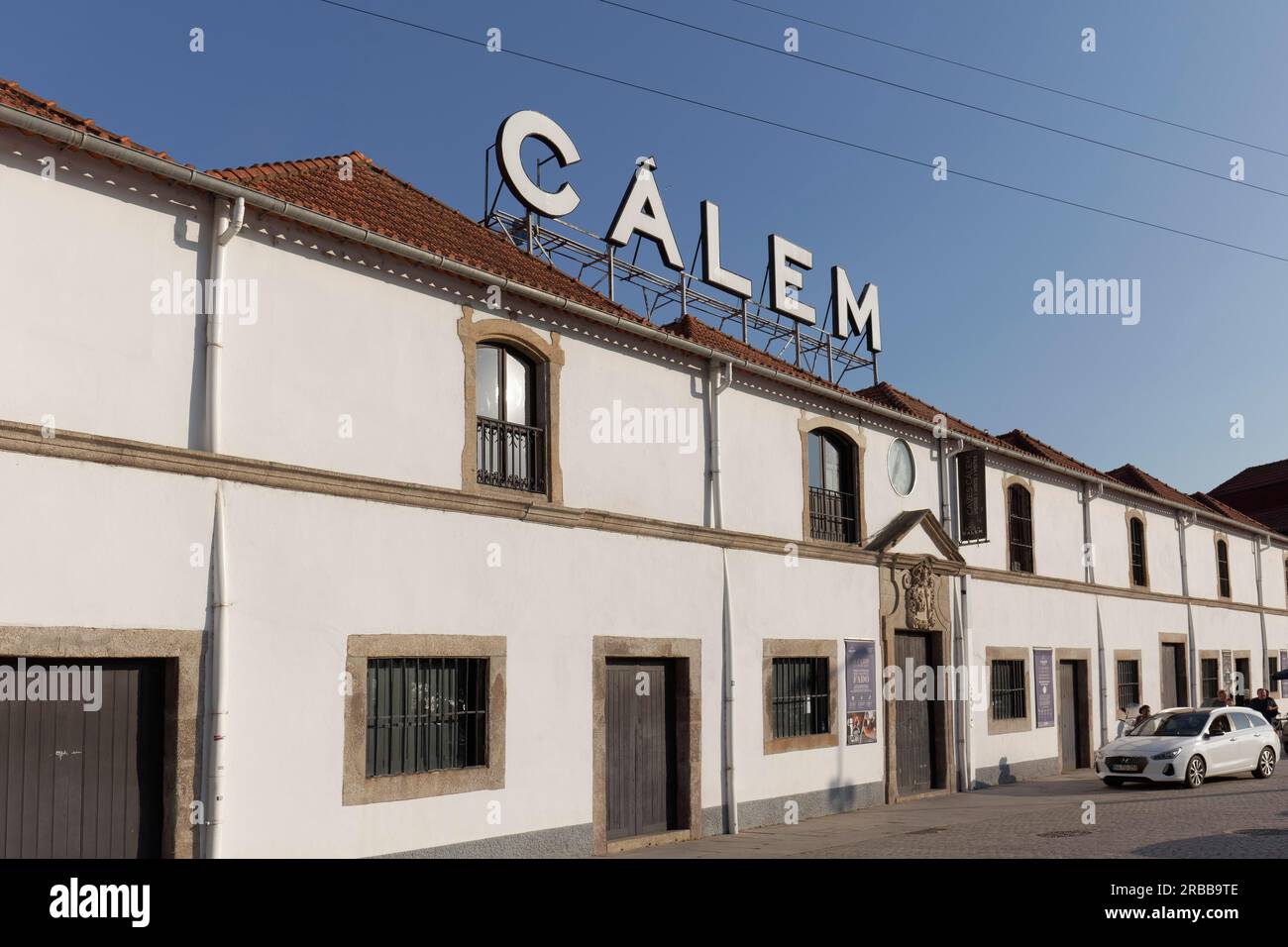 Calem Port Weingut, Gebäude mit Logo, Vila Nova de Gaia, Porto Region, Portugal Stockfoto