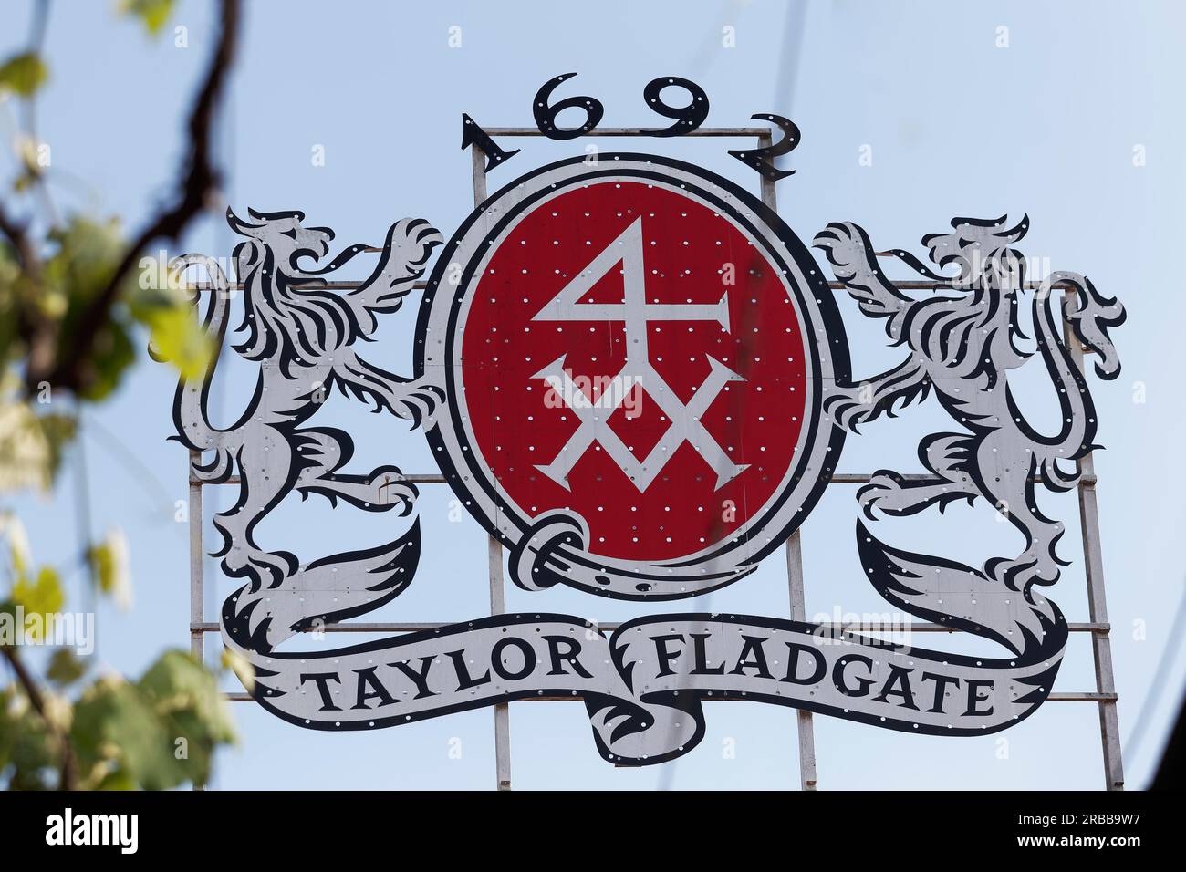 Logo von Taylor's Port Winery, Taylor Fladgate, Vila Nova de Gaia, Porto Region, Portugal Stockfoto