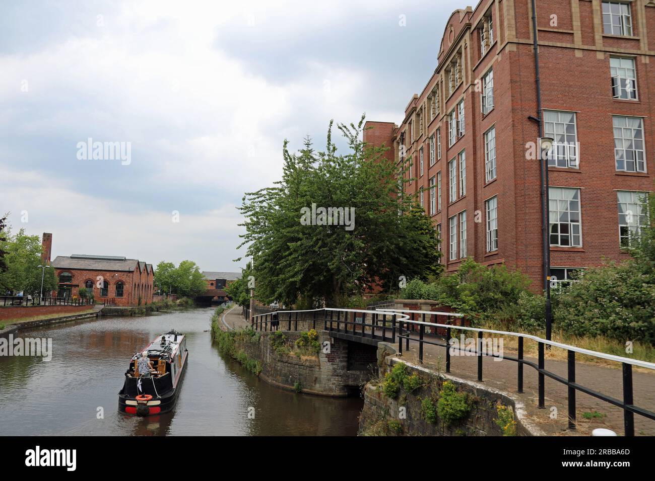 Narrowboat auf dem Leeds und Liverpool Canal in Wigan in Greater Manchester Stockfoto
