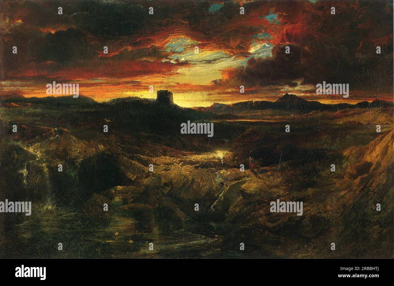 Childe Roland to the Dark Tower kam 1859 von Thomas Moran Stockfoto
