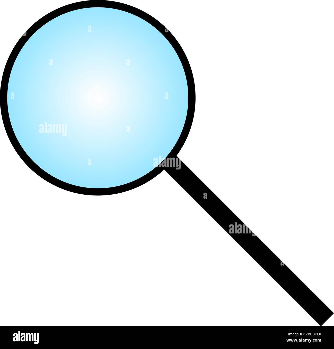 Schwarzes Vergrößerungsglas mit blauer Linse Vektordarstellung Stock Vektor