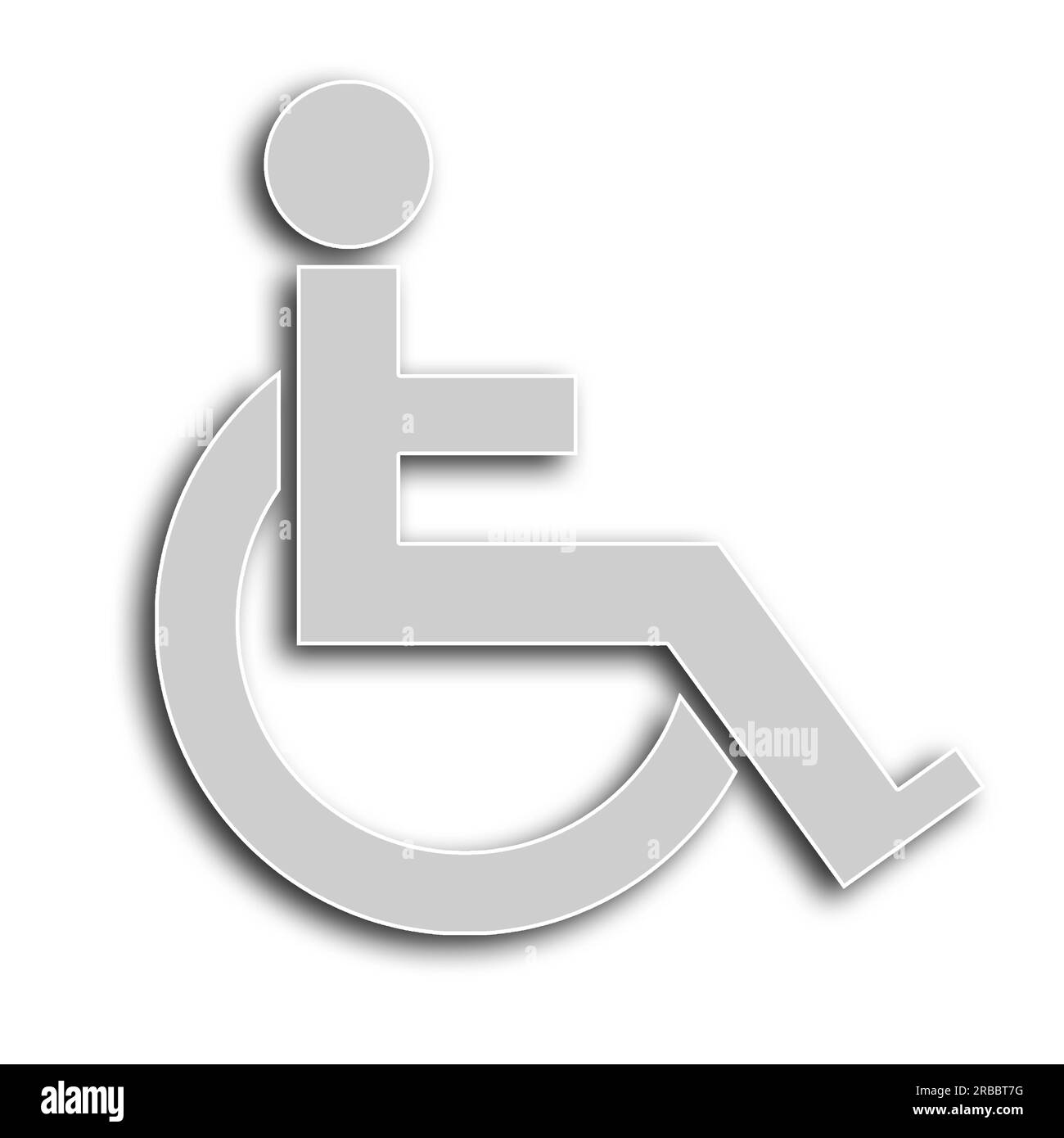Invalidität. Abbildung: Internationales Zugangssymbol auf weißem Hintergrund Stockfoto