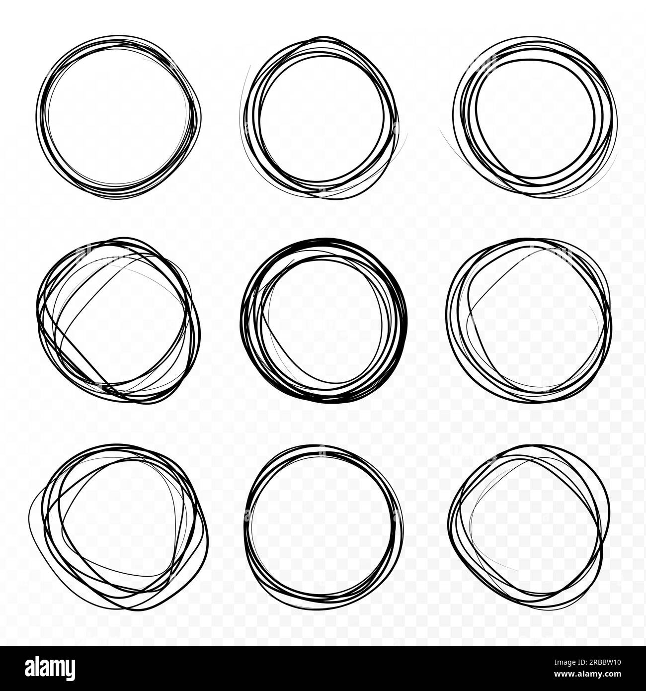 Handgezeichnete Kreislinie Skizze Runde Vektorfelder der Schrift Kreise für  mit Stift gemalte Nachrichten Stock-Vektorgrafik - Alamy