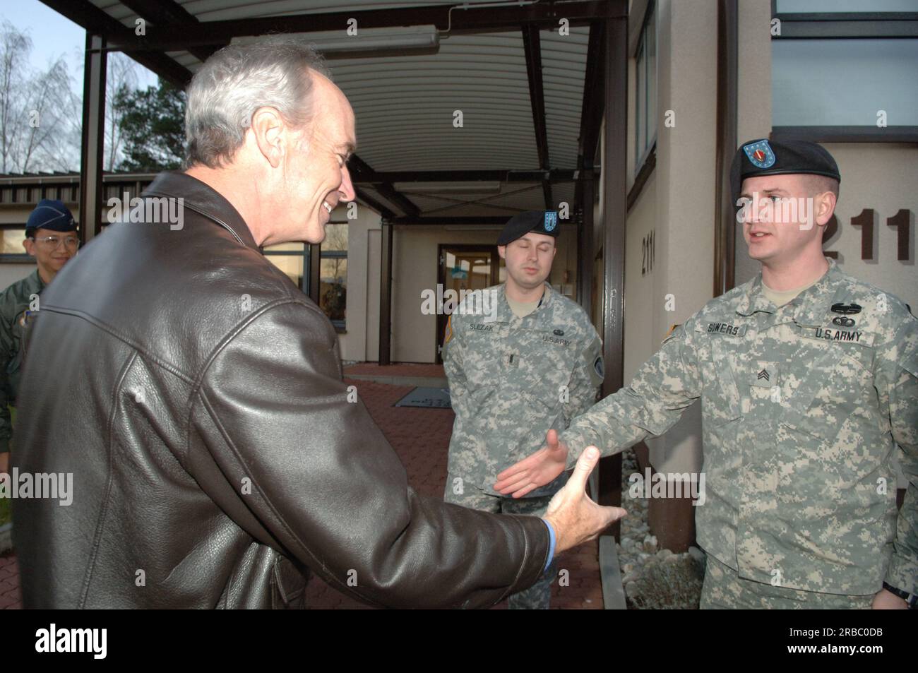 Besuch von Minister Dirk Kempthorne in den USA Luftwaffenstützpunkt Ramstein, Ramstein, Deutschland Stockfoto