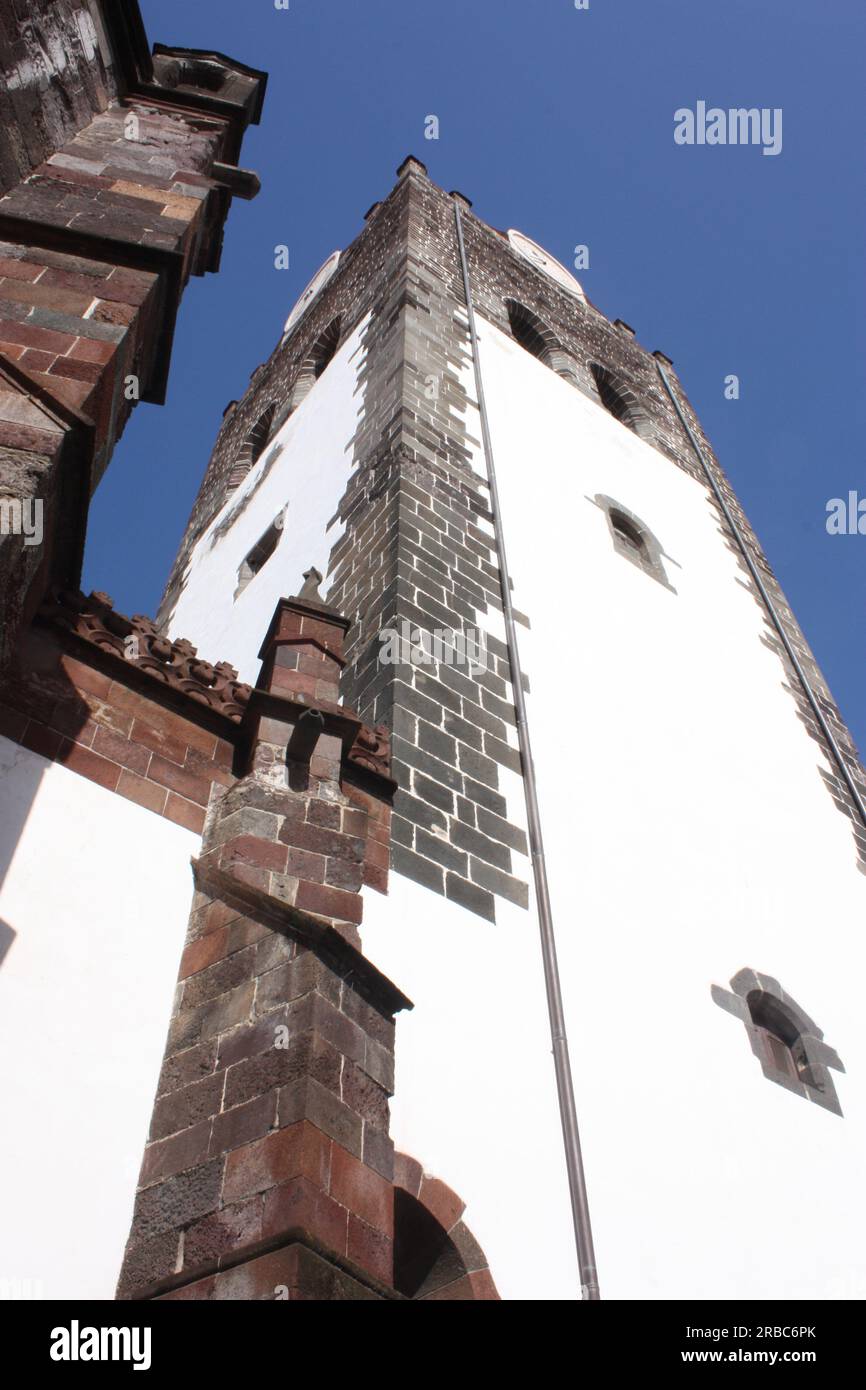 Der Turm der Kathedrale in Funchal, Madeira, Portugal Stockfoto