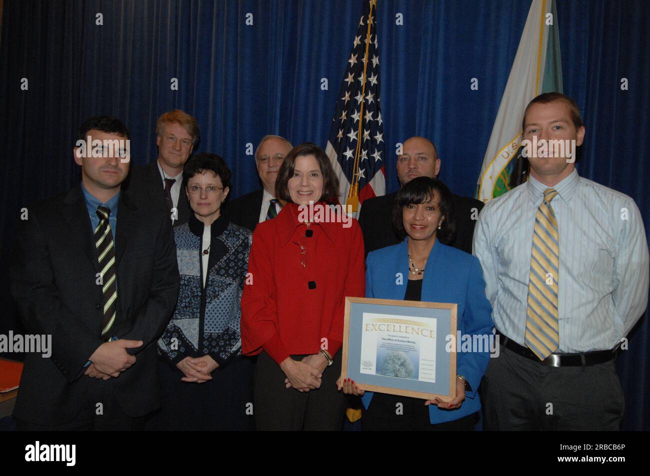 Veranstaltung im "Main Interior" zur Würdigung der Beiträge zum "Performance and Accountability Report 2008" des Innenministeriums mit Ausführungen von Stellvertretender Sekretär P. Lynn Scarlett, stellvertretender Sekretär James Cason, Direktor des Haushaltsbüros Pamela Haze, Stellvertretender Kontrolleur Danny Werfel, Direktor des Finanzmanagements Daniel Fletcher, Und Leiter des Planungs- und Leistungsmanagements Richard Beck Stockfoto