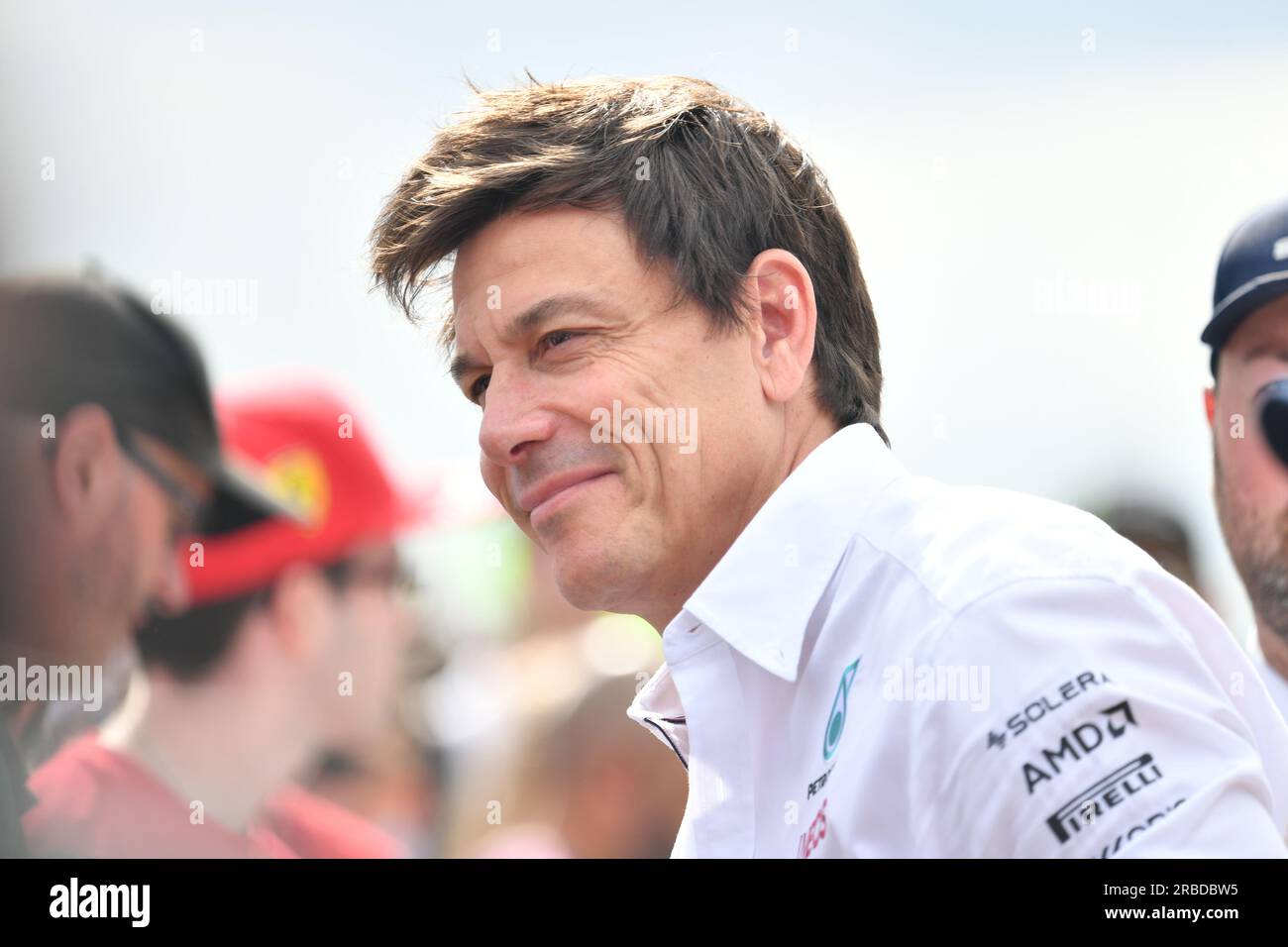 Silverstone, Großbritannien. 08. Juli 2023. SILVERSTONE, England, 08. JULI 2023; Toto WOLFF, Executive Director des Mercedes-Benz Grand Prix Formel 1, GROSSEN Preis VON GROSSBRITANNIEN F1 auf der Silverstone-Rennstrecke, Formel 1, Grosser Preis von England, 08. JULI 2023 – gebührenpflichtiges Bild, Foto und Copyright © Anthony STANLEY/ATP Images (STANLEY Anthony/ATP/SPP) Guthaben: SPP Sport Press Photo. Alamy Live News Stockfoto