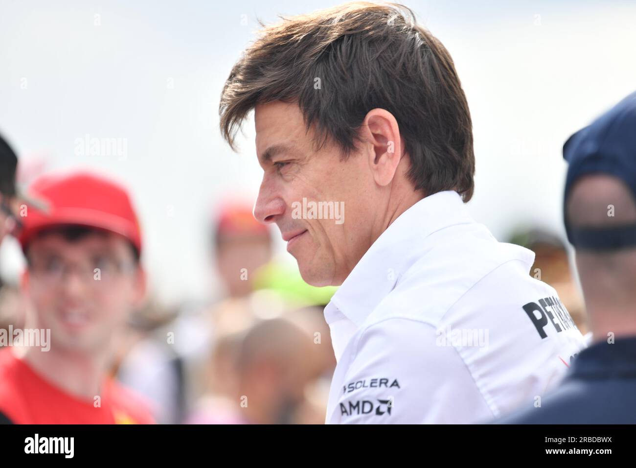 Silverstone, Großbritannien. 08. Juli 2023. SILVERSTONE, England, 08. JULI 2023; Toto WOLFF, Executive Director des Mercedes-Benz Grand Prix Formel 1, GROSSEN Preis VON GROSSBRITANNIEN F1 auf der Silverstone-Rennstrecke, Formel 1, Grosser Preis von England, 08. JULI 2023 – gebührenpflichtiges Bild, Foto und Copyright © Anthony STANLEY/ATP Images (STANLEY Anthony/ATP/SPP) Guthaben: SPP Sport Press Photo. Alamy Live News Stockfoto