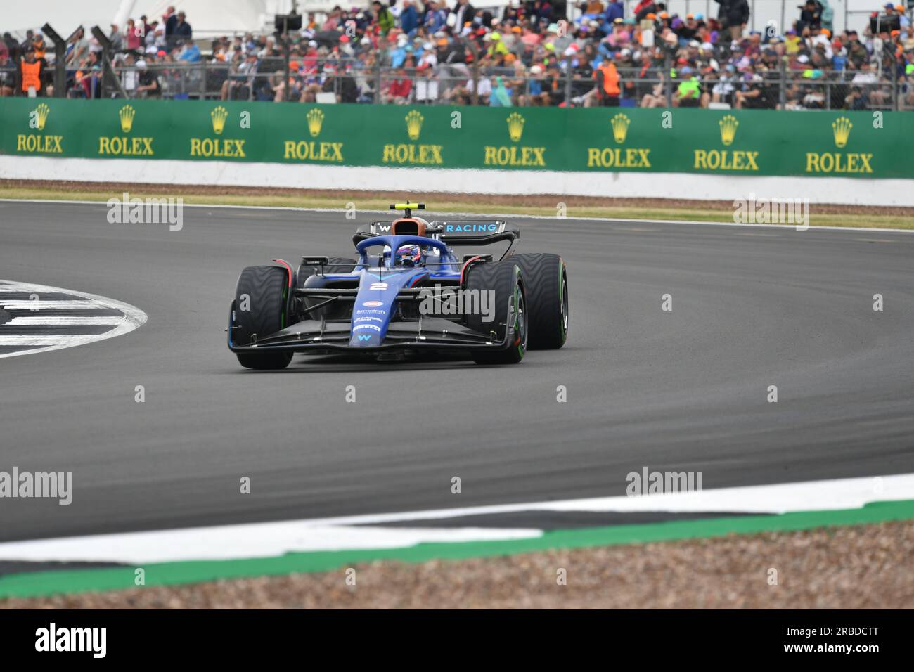 Silverstone, Großbritannien. 03. Juli 2022. SILVERSTONE, England, 08. JULI 2023; #2, Logan SarSergeant, USA, Team Williams F1 FW45, Mercedes-Motor Formel 1, BRITISCHER Grand Prix F1 auf der Silverstone Rennstrecke - Formel 1, großer Preis von England, 08. JULI 2023 – gebührenpflichtiges Bild, Foto und Copyright © Anthony STANLEY/ATP Images (STANLEY Anthony/ATP/SPP) Guthaben: SPP Sport Press Photo. Alamy Live News Stockfoto