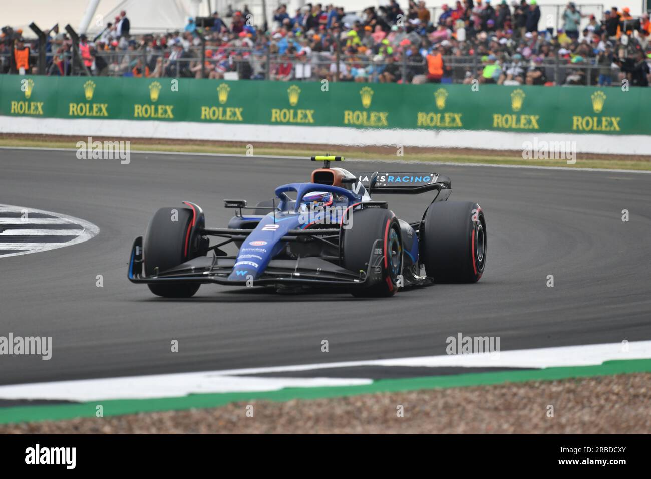 Silverstone, Großbritannien. 03. Juli 2022. SILVERSTONE, England, 08. JULI 2023; #2, Logan SarSergeant, USA, Team Williams F1 FW45, Mercedes-Motor Formel 1, BRITISCHER Grand Prix F1 auf der Silverstone Rennstrecke - Formel 1, großer Preis von England, 08. JULI 2023 – gebührenpflichtiges Bild, Foto und Copyright © Anthony STANLEY/ATP Images (STANLEY Anthony/ATP/SPP) Guthaben: SPP Sport Press Photo. Alamy Live News Stockfoto