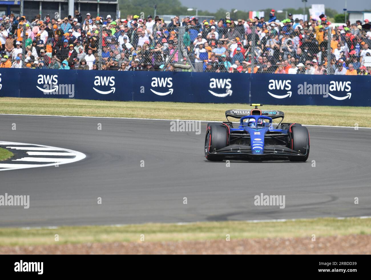 Silverstone, Großbritannien. 03. Juli 2022. SILVERSTONE, England, 08. JULI 2023; #2, Logan SarSergeant, USA, Team Williams F1 FW45, Mercedes-Motor Formel 1, BRITISCHER Grand Prix F1 auf der Silverstone Rennstrecke - Formel 1, großer Preis von England, 08. JULI 2023 – gebührenpflichtiges Bild, Foto und Copyright © Anthony STANLEY/ATP Images (STANLEY Anthony/ATP/SPP) Guthaben: SPP Sport Press Photo. Alamy Live News Stockfoto