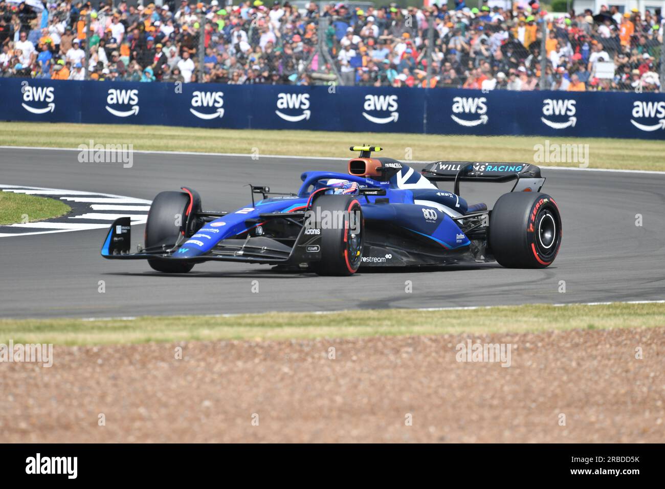 Silverstone, Großbritannien. 03. Juli 2022. SILVERSTONE, England, 08. JULI 2023; #2, Logan SarSergeant, USA, Team Williams F1 FW45, Mercedes-Motor Formel 1, BRITISCHER Grand Prix F1 auf der Silverstone Rennstrecke - Formel 1, großer Preis von England, 08. JULI 2023 – gebührenpflichtiges Bild, Foto und Copyright © Anthony STANLEY/ATP Images (STANLEY Anthony/ATP/SPP) Guthaben: SPP Sport Press Photo. Alamy Live News Stockfoto