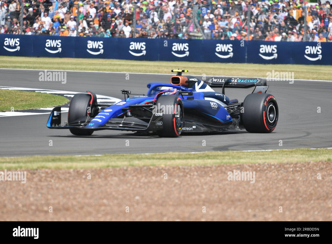 Silverstone, Großbritannien. 03. Juli 2022. SILVERSTONE, England, 08. JULI 2023; #2, Logan SarSergeant, USA, Team Williams F1 FW45, Mercedes-Motor Formel 1, BRITISCHER Grand Prix F1 auf der Silverstone Rennstrecke - Formel 1, großer Preis von England, 08. JULI 2023 – gebührenpflichtiges Bild, Foto und Copyright © Anthony STANLEY/ATP Images (STANLEY Anthony/ATP/SPP) Guthaben: SPP Sport Press Photo. Alamy Live News Stockfoto