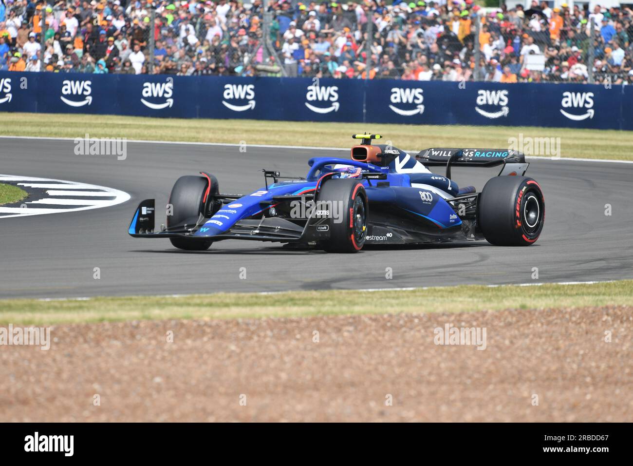Silverstone, Großbritannien. 03. Juli 2022. SILVERSTONE, England, 08. JULI 2023; #2, Logan SarSergeant, USA, Team Williams F1 FW45, Mercedes-Motor Formel 1, BRITISCHER Grand Prix F1 auf der Silverstone Rennstrecke - Formel 1, großer Preis von England, 08. JULI 2023 – gebührenpflichtiges Bild, Foto und Copyright © Anthony STANLEY/ATP Images (STANLEY Anthony/ATP/SPP) Guthaben: SPP Sport Press Photo. Alamy Live News Stockfoto