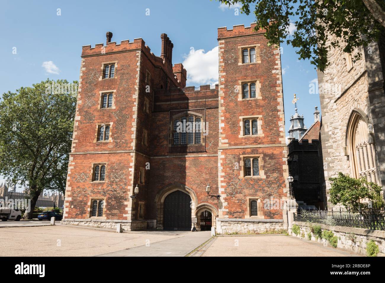 Lollards Tower Gatehouse, Lambeth Palace, die offizielle Londoner Residenz des Erzbischofs von Canterbury, Lambeth, London, England, Großbritannien Stockfoto