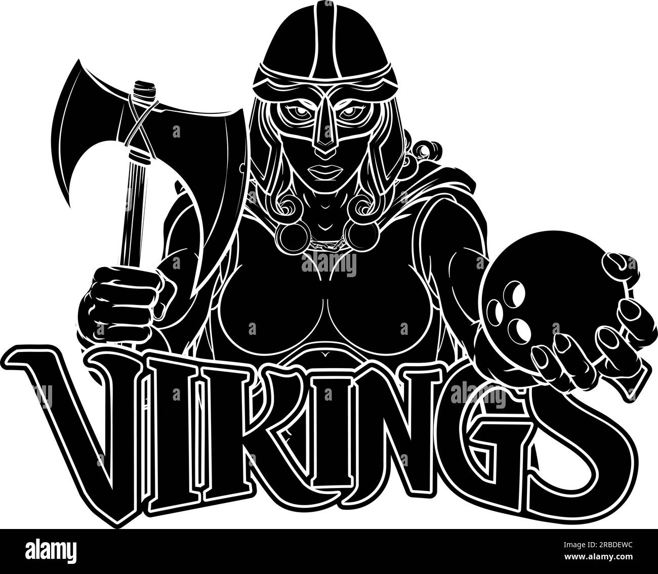 Viking Software keltischen Ritter Bowling Kriegerin Stock Vektor