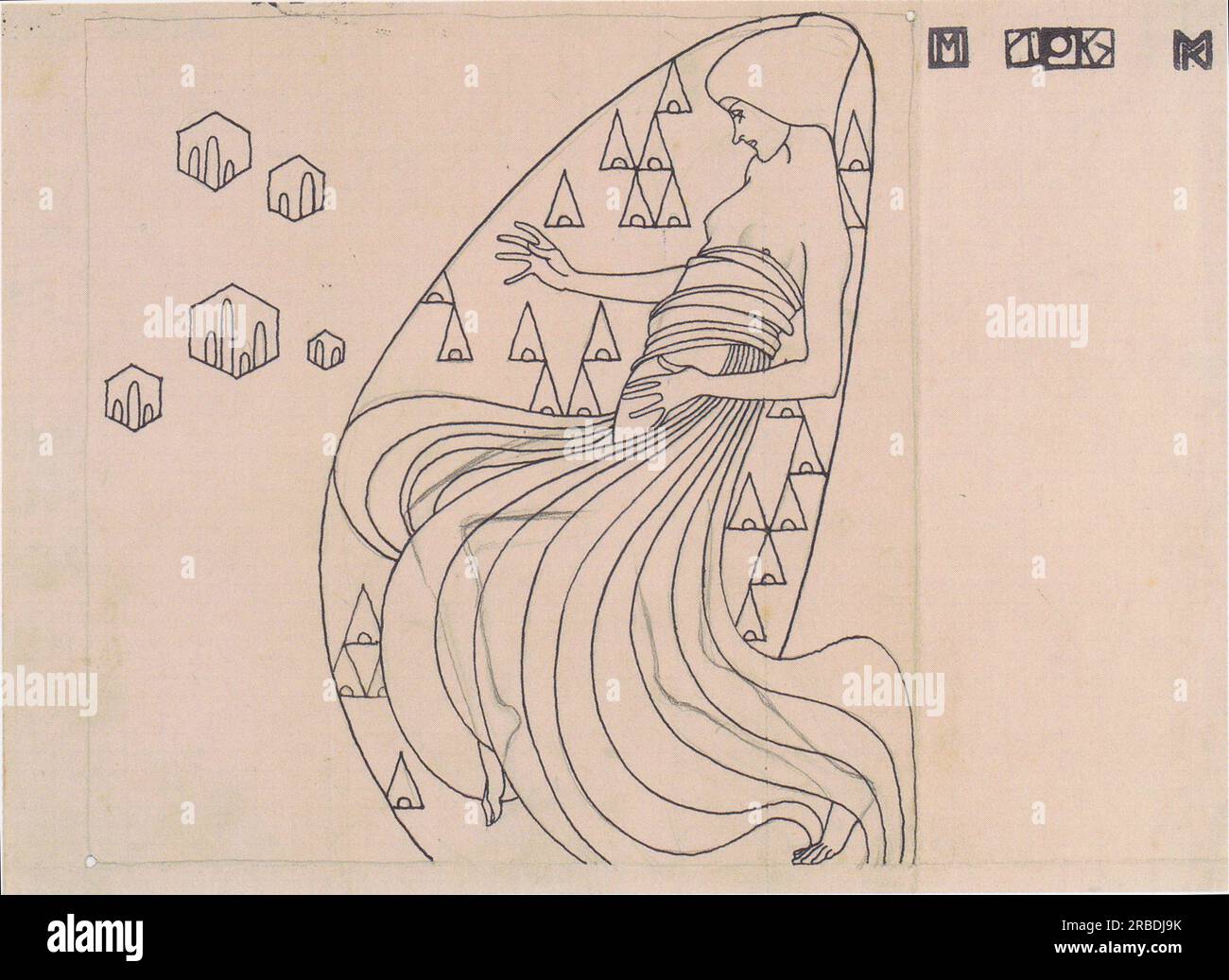 Entwürfe für Metallentlastungen 1904 von Koloman Moser Stockfoto