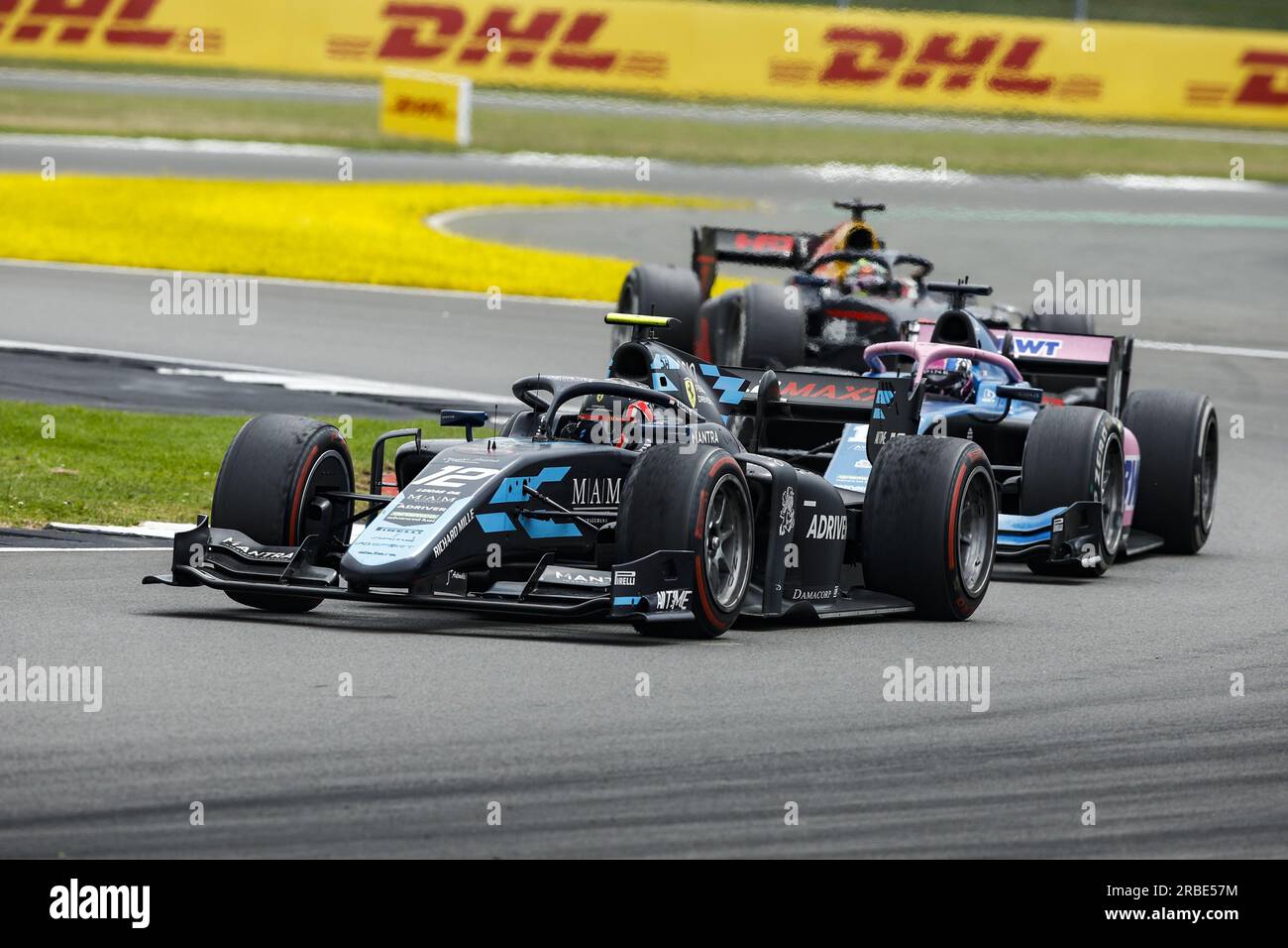 12 LECLERC Arthur (mco), DAMS, Dallara F2, Action während der 8. Runde der FIA-Formel-2-Meisterschaft 2023 vom 7. Bis 9. Juli 2023 auf dem Silverstone Circuit in Silverstone, Vereinigtes Königreich Stockfoto