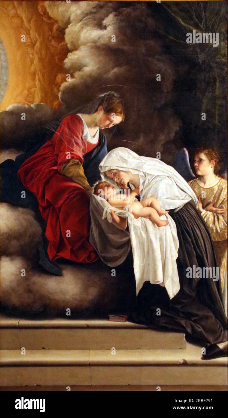 Madonna und Kind in der Vision von St. Francesca Romana 1620 von Orazio Gentileschi Stockfoto