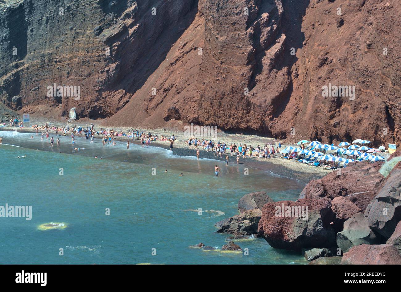 Red Beach, Santorin, Griechenland Stockfoto