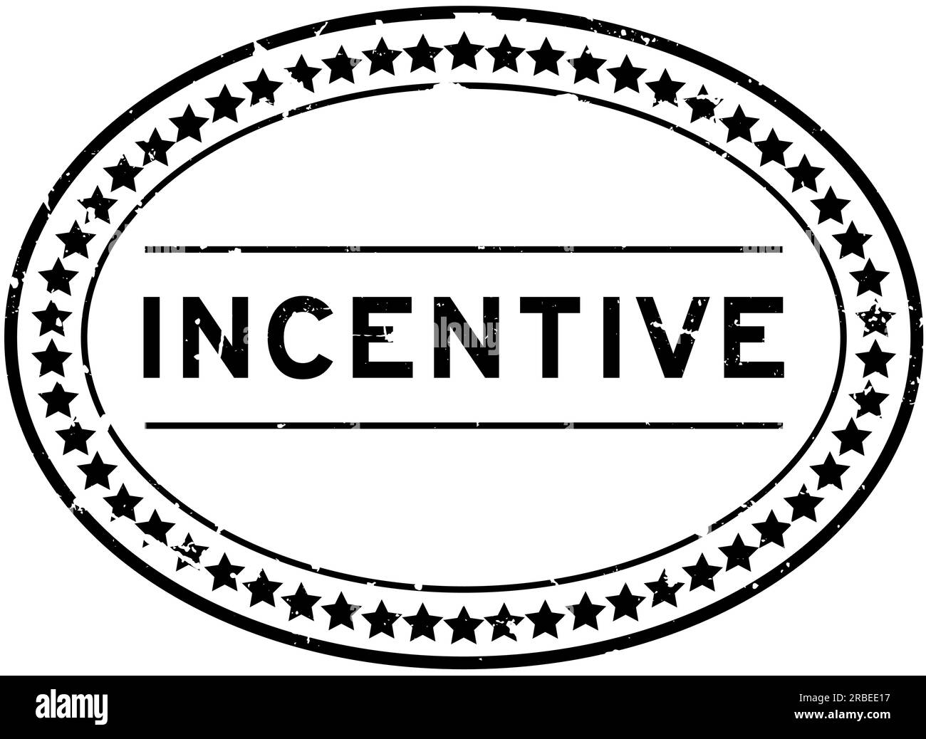 Grunge schwarzes Anreizwort ovaler Gummidichtungsstempel auf weißem Hintergrund Stock Vektor