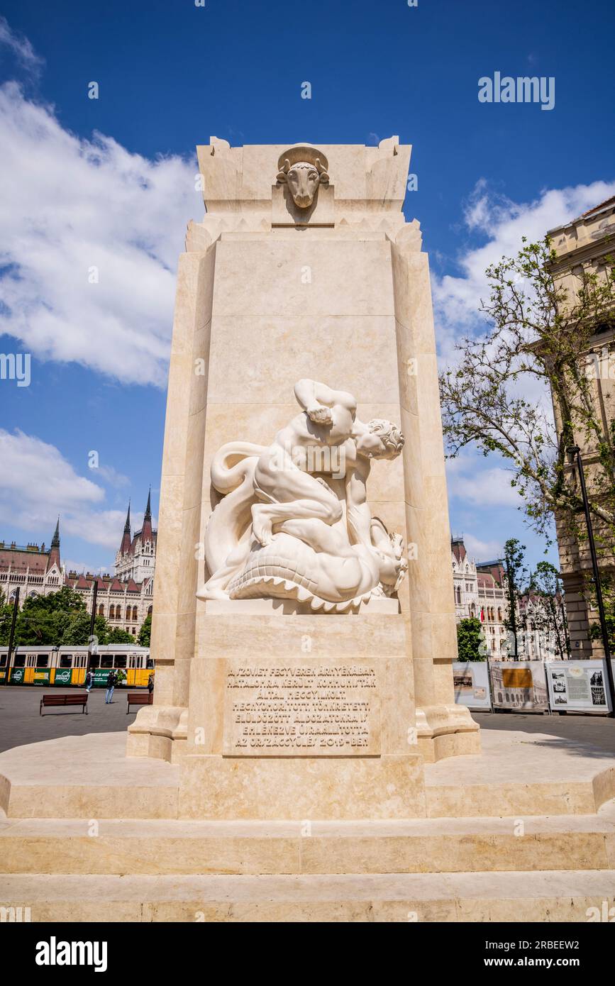 Denkmal zum Gedenken an die Opfer des Roten Terrors in Budapest, Ungarn Stockfoto
