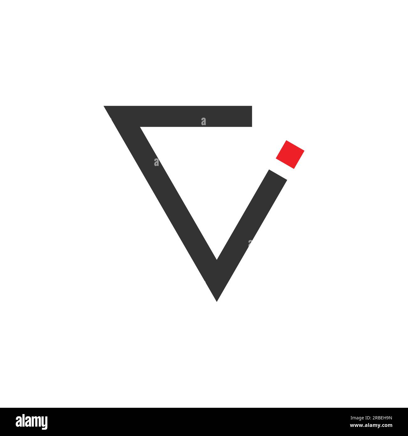 EPS10 Anfangsbuchstaben des Vektors CI- oder IC-Logos in dreieckiger Form, isoliert auf weißem Hintergrund Stock Vektor