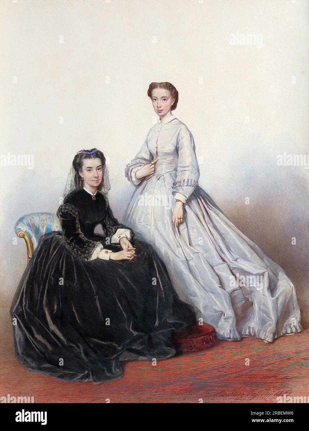 Prinzessin Rospigliosi und Baroness Baude 1863; Rom, Italien, von Ludwig Passini Stockfoto