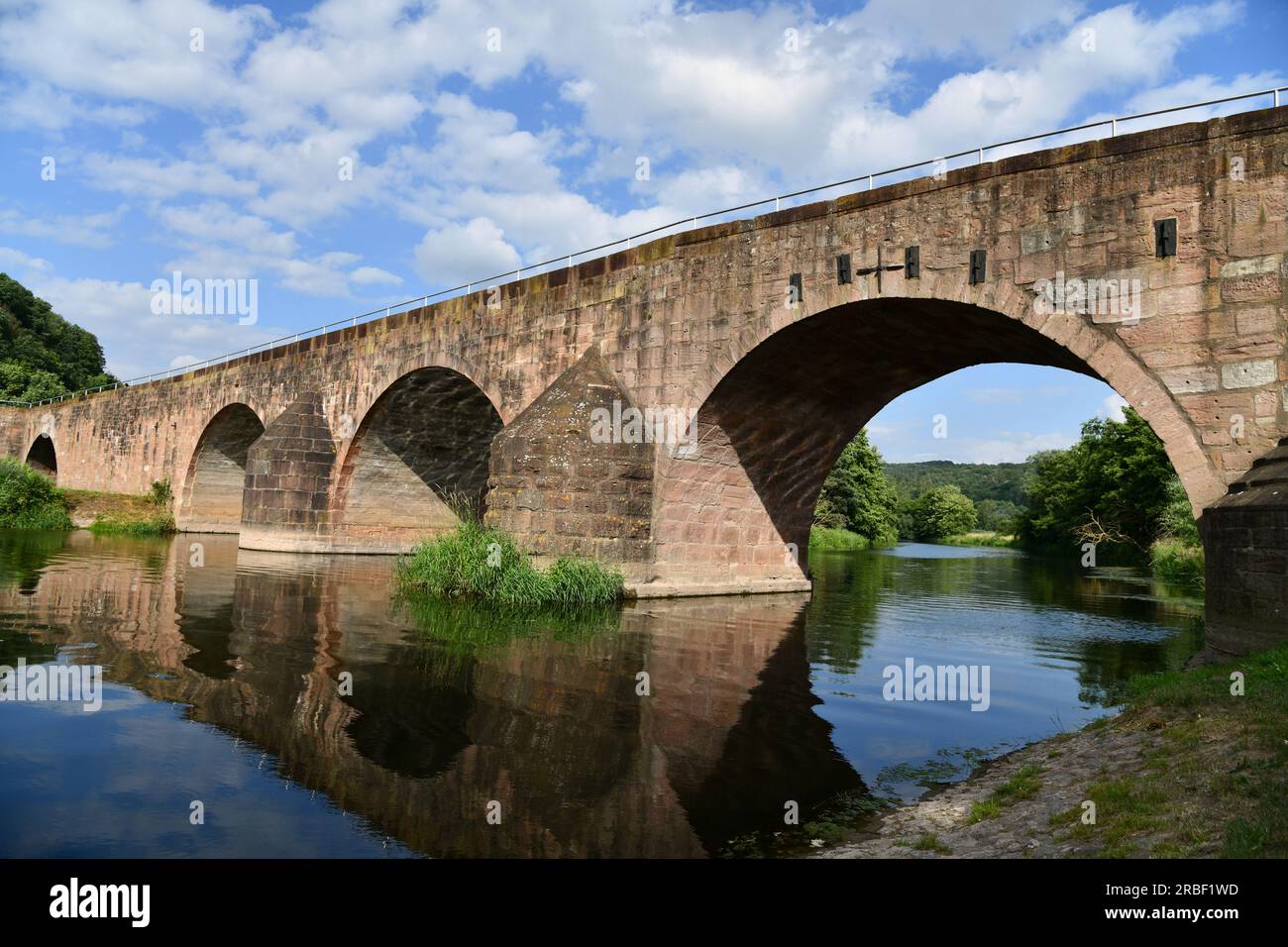 Werra-Brücke Vacha, Brücke der Einheit Stockfoto