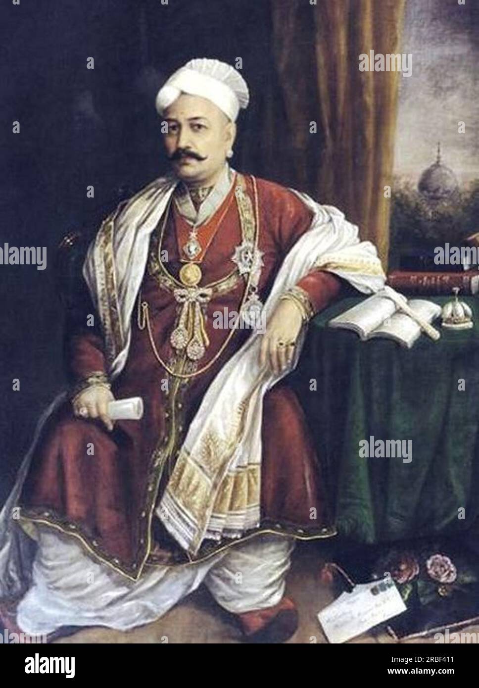 Sir T. Madhava Rao von Raja Ravi Varma Stockfoto