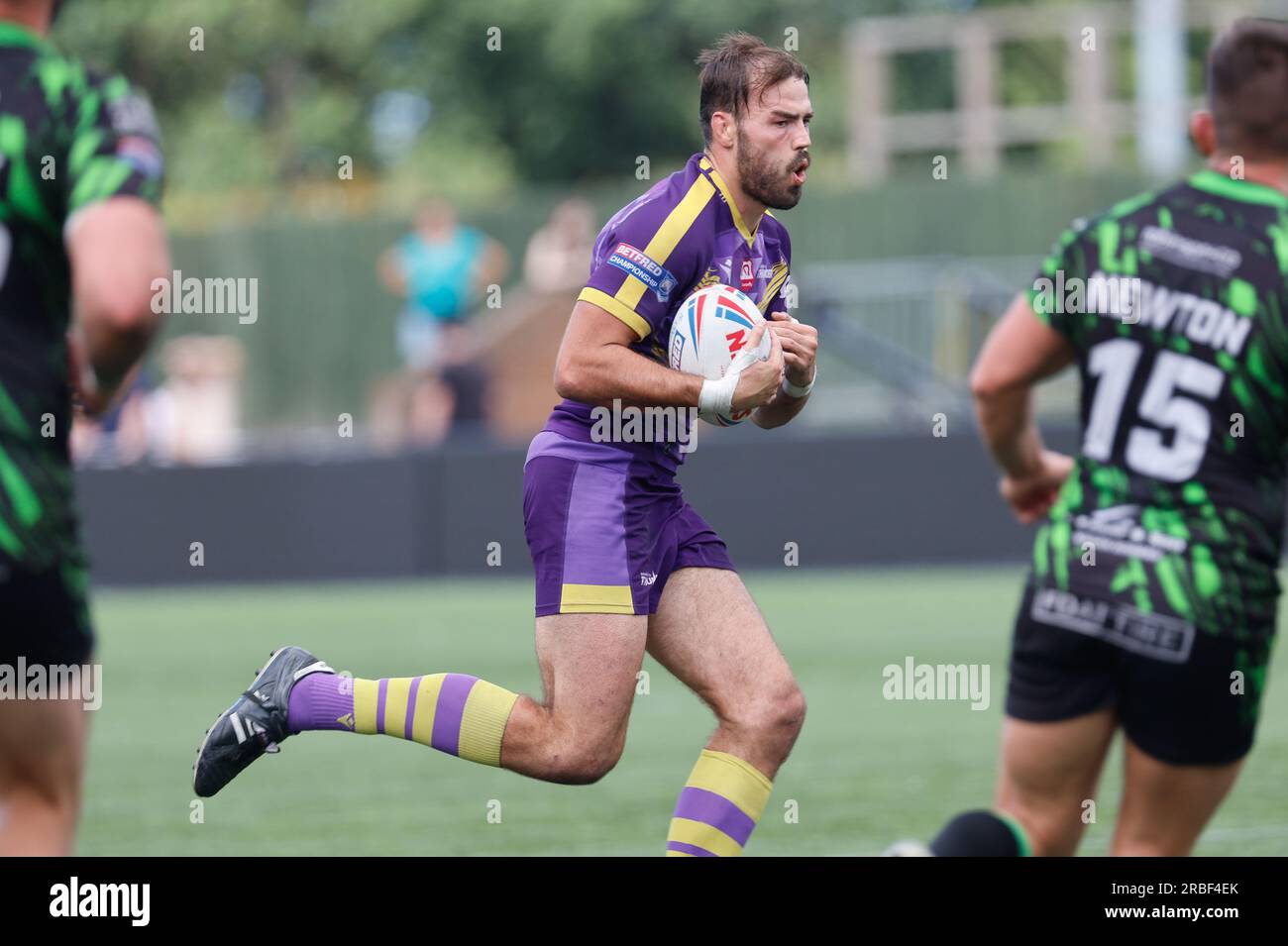 Newcastle, Großbritannien. 11. Juni 2023. Jay Chapelhow von Newcastle Thunder in Aktion während des BETFRED-Meisterschaftsspiels zwischen Newcastle Thunder und Whitehaven RLFC am Sonntag, den 9. Juli 2023 im Kingston Park, Newcastle. (Foto: Chris Lishman | MI News) Kredit: MI News & Sport /Alamy Live News Stockfoto