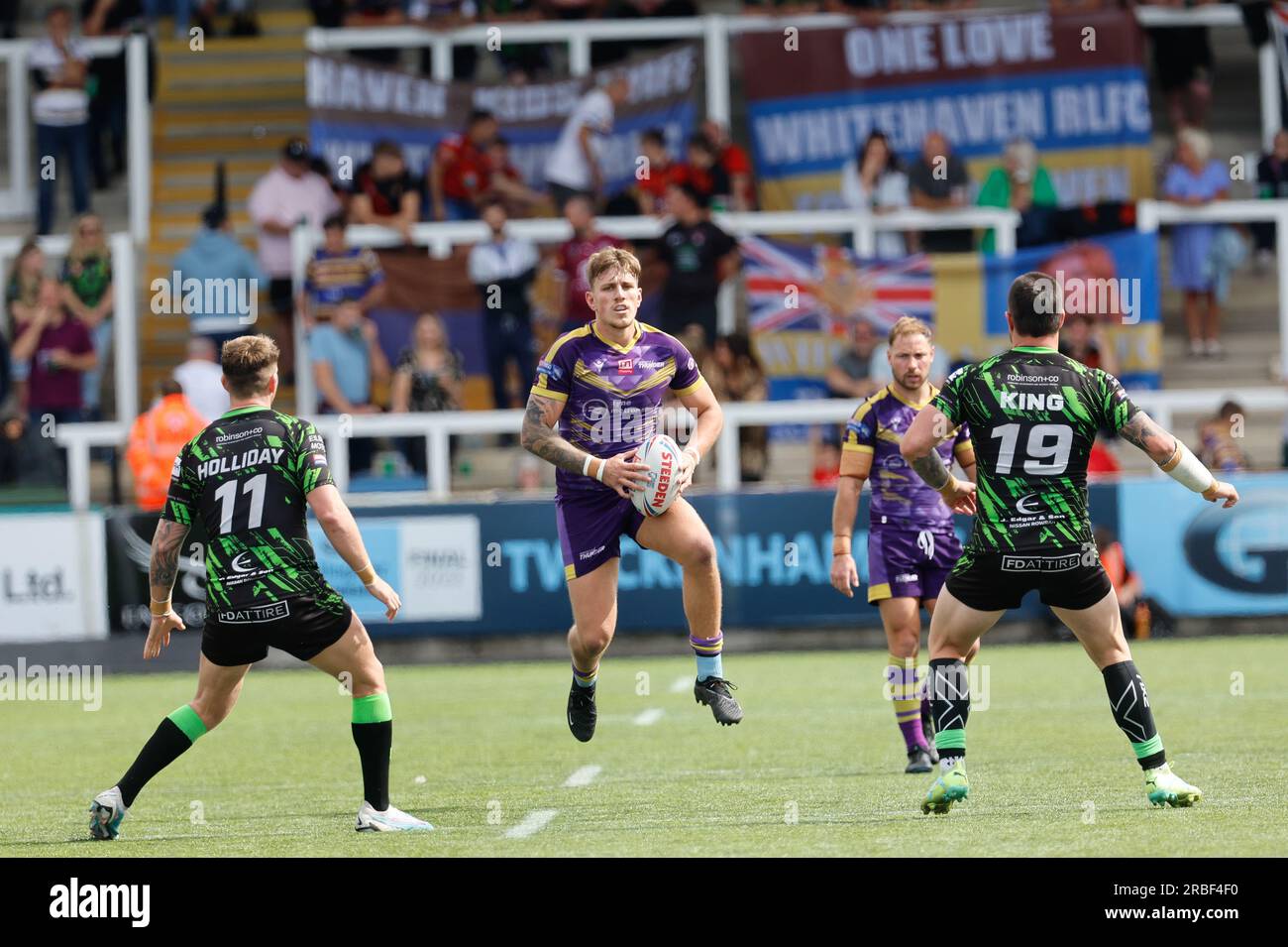 Newcastle, Großbritannien. 11. Juni 2023. Brad Gallagher von Newcastle Thunder in Aktion während des BETFRED-Meisterschaftsspiels zwischen Newcastle Thunder und Whitehaven RLFC am Sonntag, den 9. Juli 2023 im Kingston Park, Newcastle. (Foto: Chris Lishman | MI News) Kredit: MI News & Sport /Alamy Live News Stockfoto