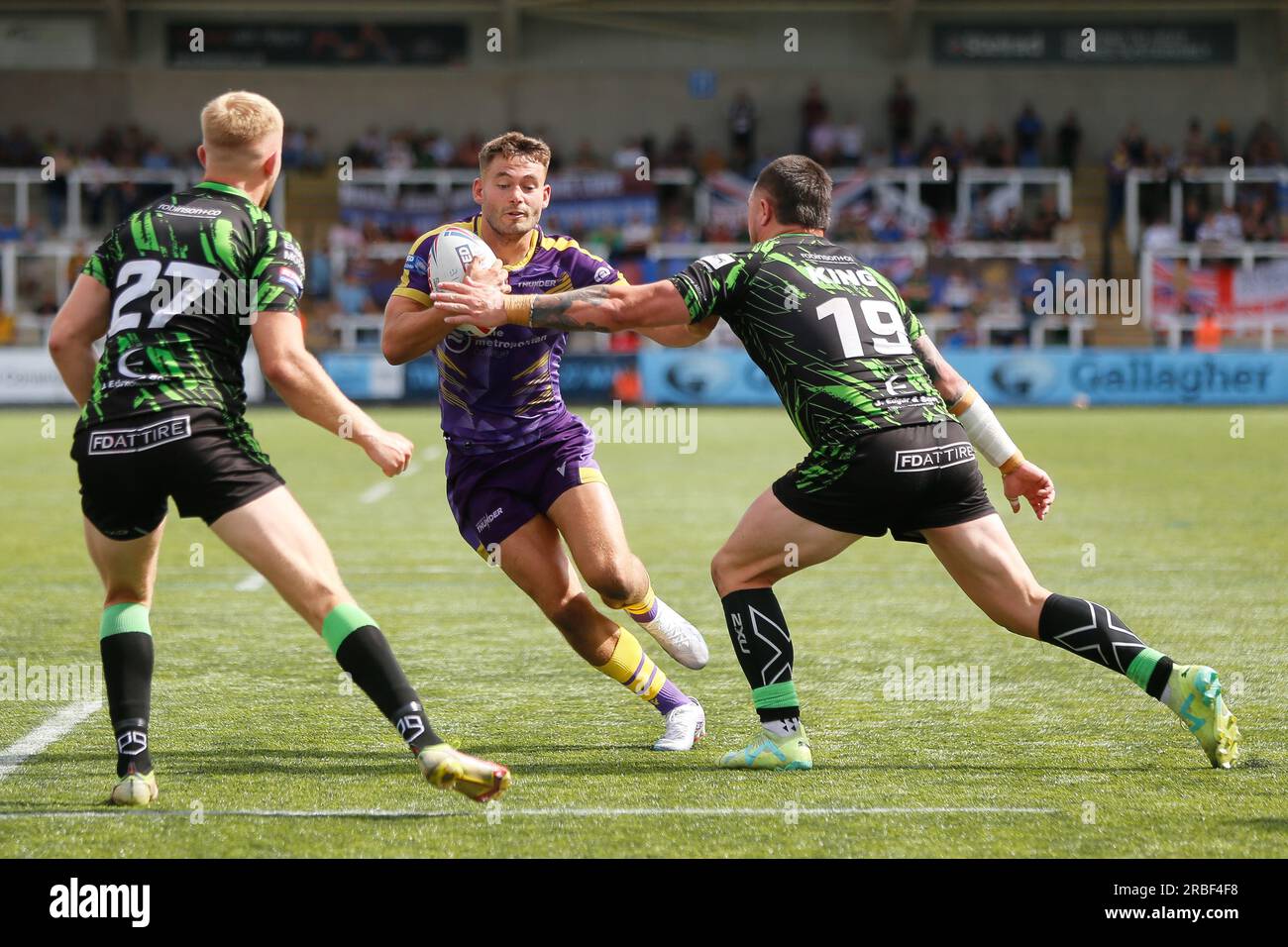 Newcastle, Großbritannien. 11. Juni 2023. Alex Clegg von Newcastle Thunder macht am Sonntag, den 9. Juli 2023, eine Pause beim BETFRED Championship-Spiel zwischen Newcastle Thunder und Whitehaven RLFC im Kingston Park, Newcastle. (Foto: Chris Lishman | MI News) Kredit: MI News & Sport /Alamy Live News Stockfoto