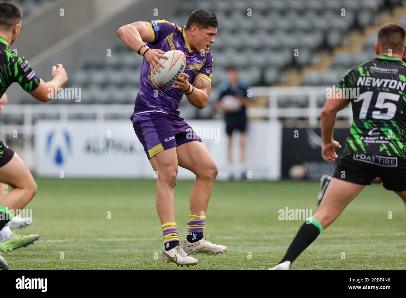 Newcastle, Großbritannien. 11. Juni 2023. Mitch Clark von Newcastle Thunder in Aktion während des BETFRED-Meisterschaftsspiels zwischen Newcastle Thunder und Whitehaven RLFC am Sonntag, den 9. Juli 2023 im Kingston Park, Newcastle. (Foto: Chris Lishman | MI News) Kredit: MI News & Sport /Alamy Live News Stockfoto