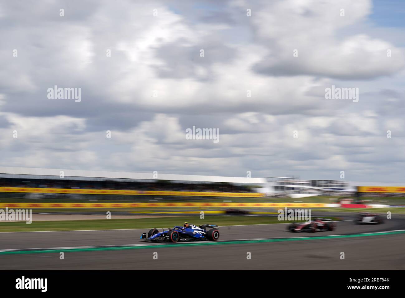 Williams' Logan SarSergeant in Aktion während des britischen Grand Prix 2023 in Silverstone, Towcester. Foto: Sonntag, 9. Juli 2023. Stockfoto