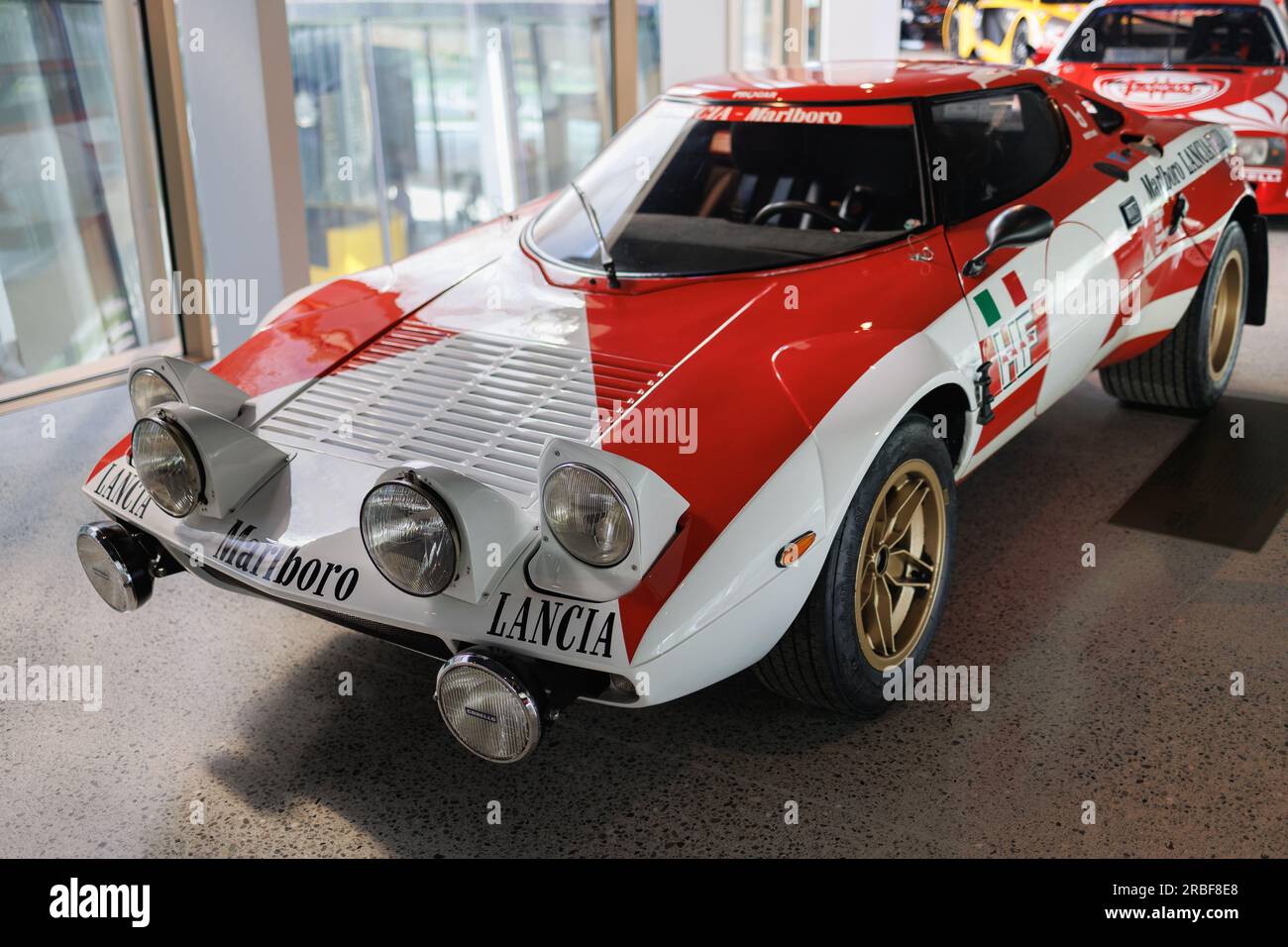 Lancia Stratos, italienischer Rennwagen der 1970er Jahre. Stockfoto