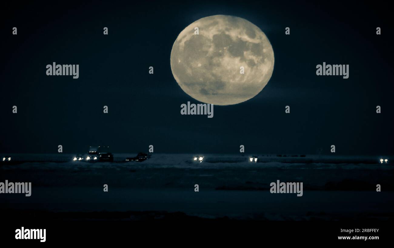 Giant Full Moon | Wendover, Utah, USA Stockfoto