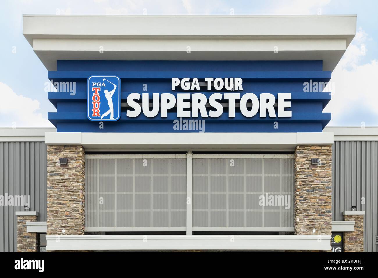 PGA Tour Superstore ist eine Kette, die Golf- und Tennisausrüstung exklusiv an Standorten in den USA verkauft. Stockfoto