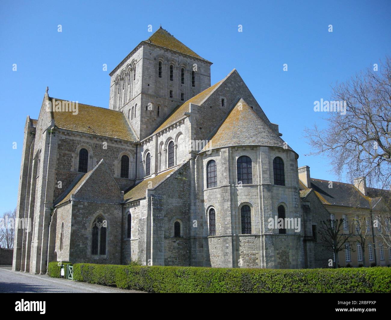 Lessay Abbey, Normandie, Frankreich 1056 von Romanesque Architecture Stockfoto