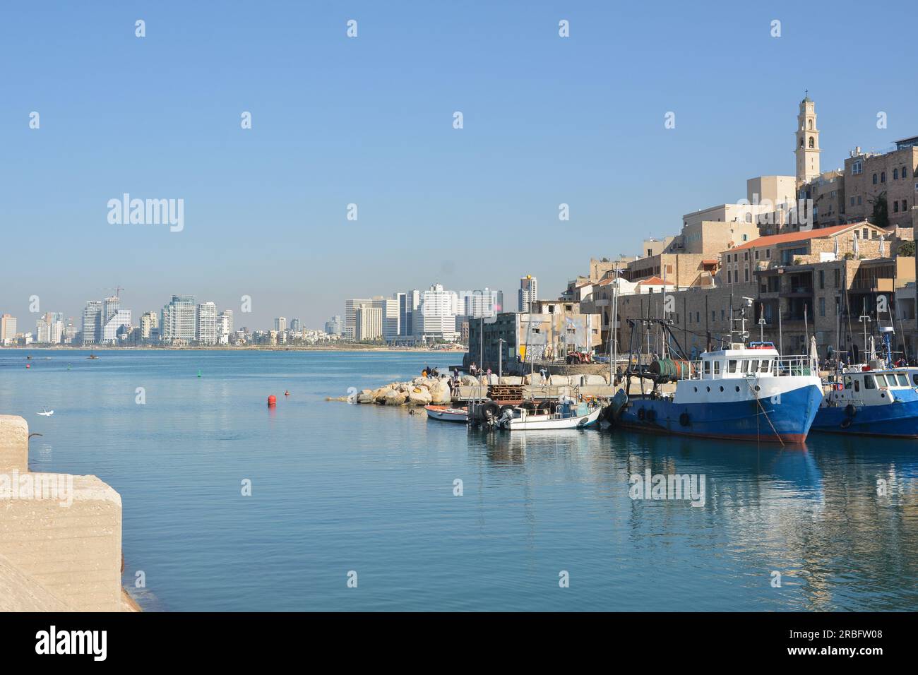 Der Hafen von Jaffa. Ein alter Hafen am Mittelmeer in der Nähe von Tel Aviv. Stockfoto