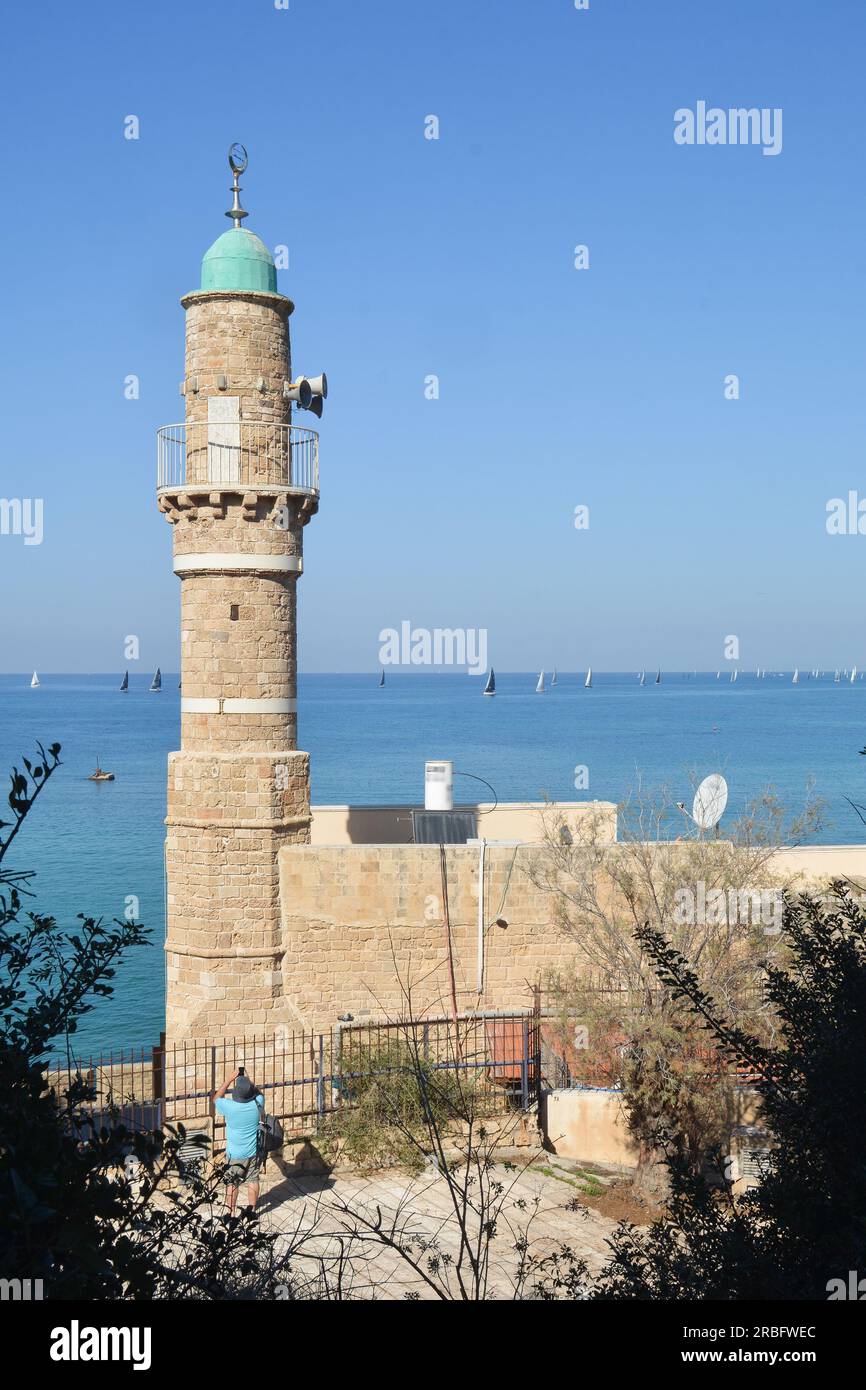 Der Hafen von Jaffa. Ein alter Hafen am Mittelmeer in der Nähe von Tel Aviv. Stockfoto