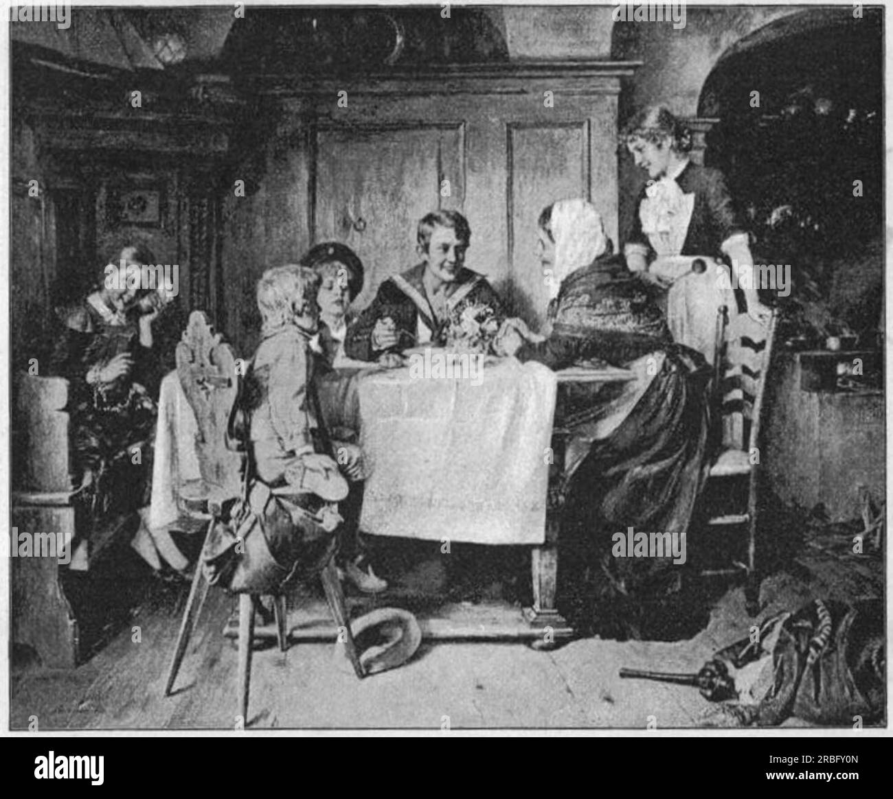 Heimkehr Nach erste Fahrt 1890 von Toby Edward Rosenthal Stockfoto