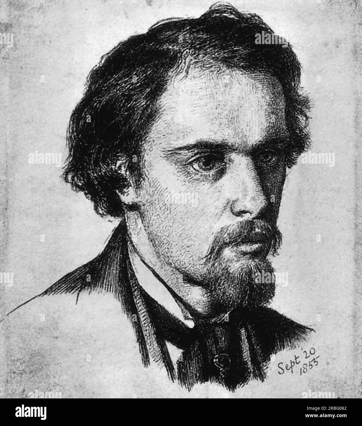 Selbstporträt 1855 von Dante Gabriel Rossetti Stockfoto