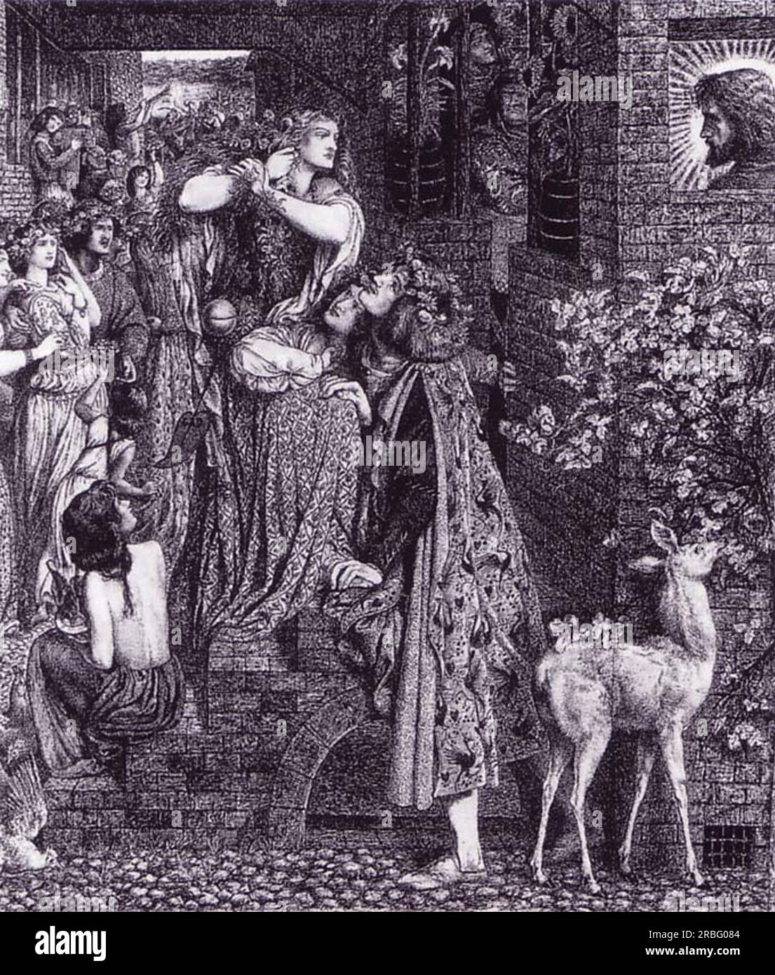 Mary Magdalena vor der Tür von Simon dem Pharisäer 1853 von Dante Gabriel Rossetti Stockfoto