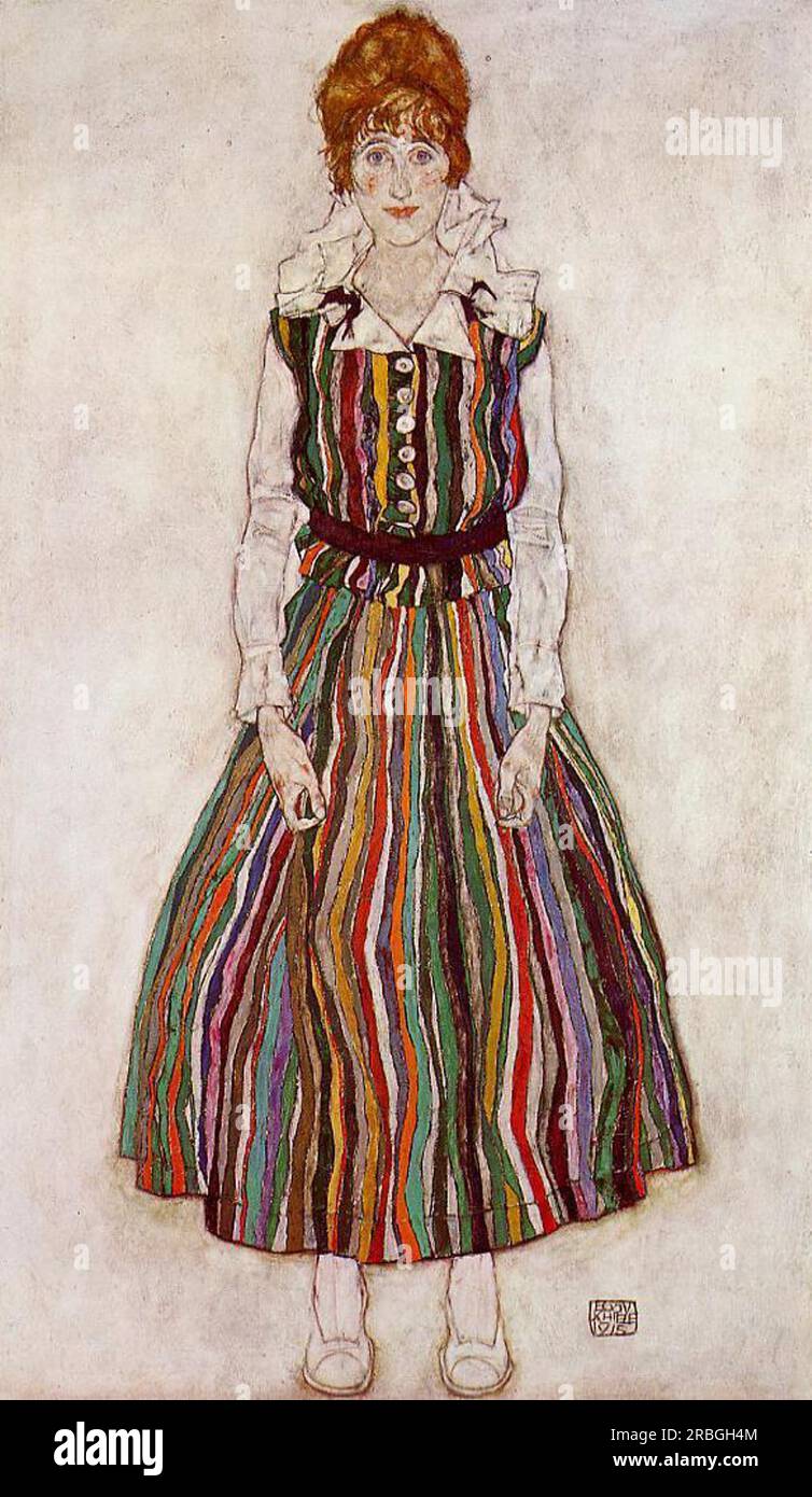 Porträt von Edith Schiele, der Künstlerfrau 1915; Wien, Osterreich, von Egon Schiele Stockfoto Porträt von Edith Schiele, der Künstlerfrau 1915; Wien, Osterreich, von Egon Schiele Stockfoto