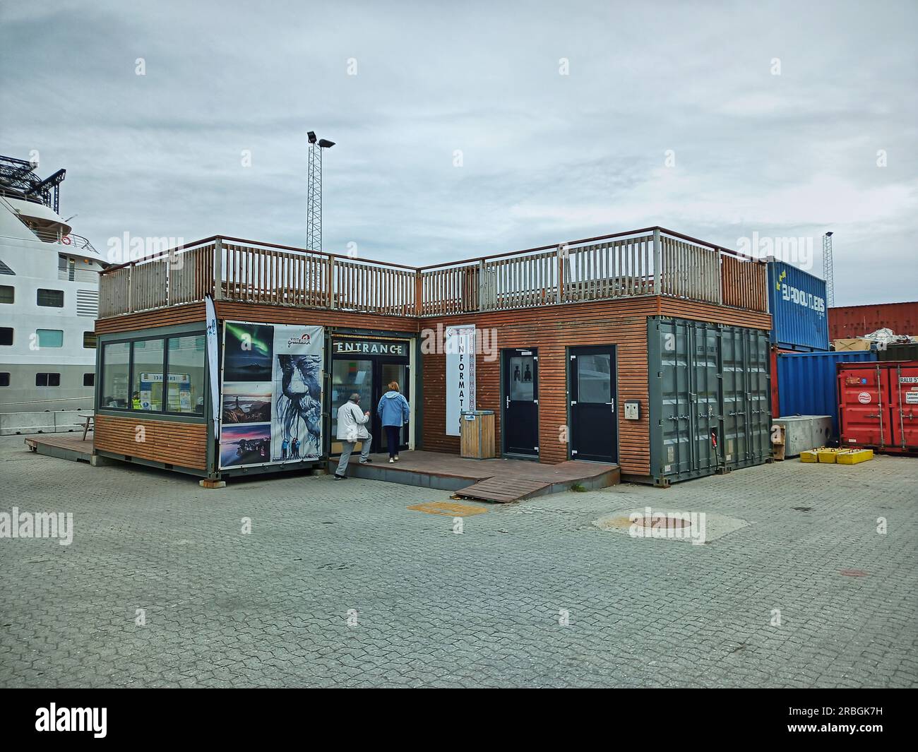 Fischerboote in nuuk, grönland, nuuk Stadt, nuuk Stadt, nuk, inuit, dänemark Koklonie,,nomadic,nuuk Busstop,nuuk Bus Shelter,nuuk,Häuser in nuuk Stockfoto