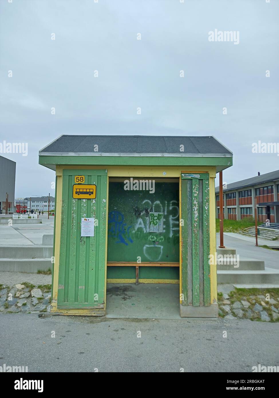 Fischerboote in nuuk, grönland, nuuk Stadt, nuuk Stadt, nuk, inuit, dänemark Koklonie,,nomadic,nuuk Busstop,nuuk Bus Shelter,nuuk,Häuser in nuuk Stockfoto