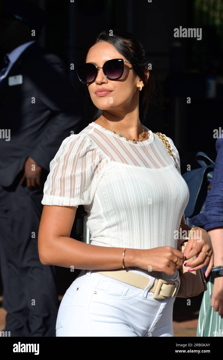 Bei den Wimbledon Championships 2023, die vom All England Tennis Club ausgerichtet werden, wurden Coco Gauff, Christopher Eubanks und Elina Svitolina vorgestellt. Stockfoto