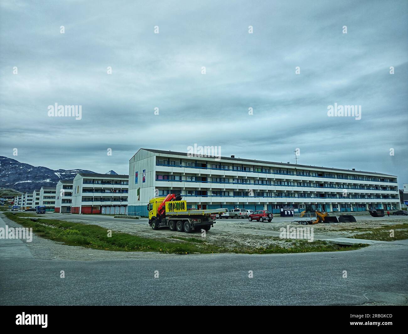 Fischerboote in nuuk, grönland, nuuk Stadt, nuuk Stadt, nuk, inuit, dänemark Koklonie,,nomadic,nuuk Busstop,nuuk Bus Shelter,nuuk,Häuser in nuuk Stockfoto